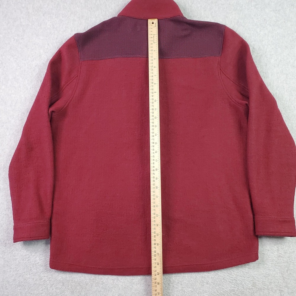 carbon2cobalt Shirt Jacket Mens Large Red Snap Front Waffle Knit Lined Pockets - Picture 8 of 15